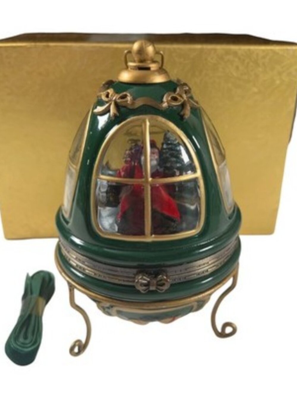 Valerie Parr Hill Mr Christmas Windows Musical Lighted Santa Egg Ornament NEW